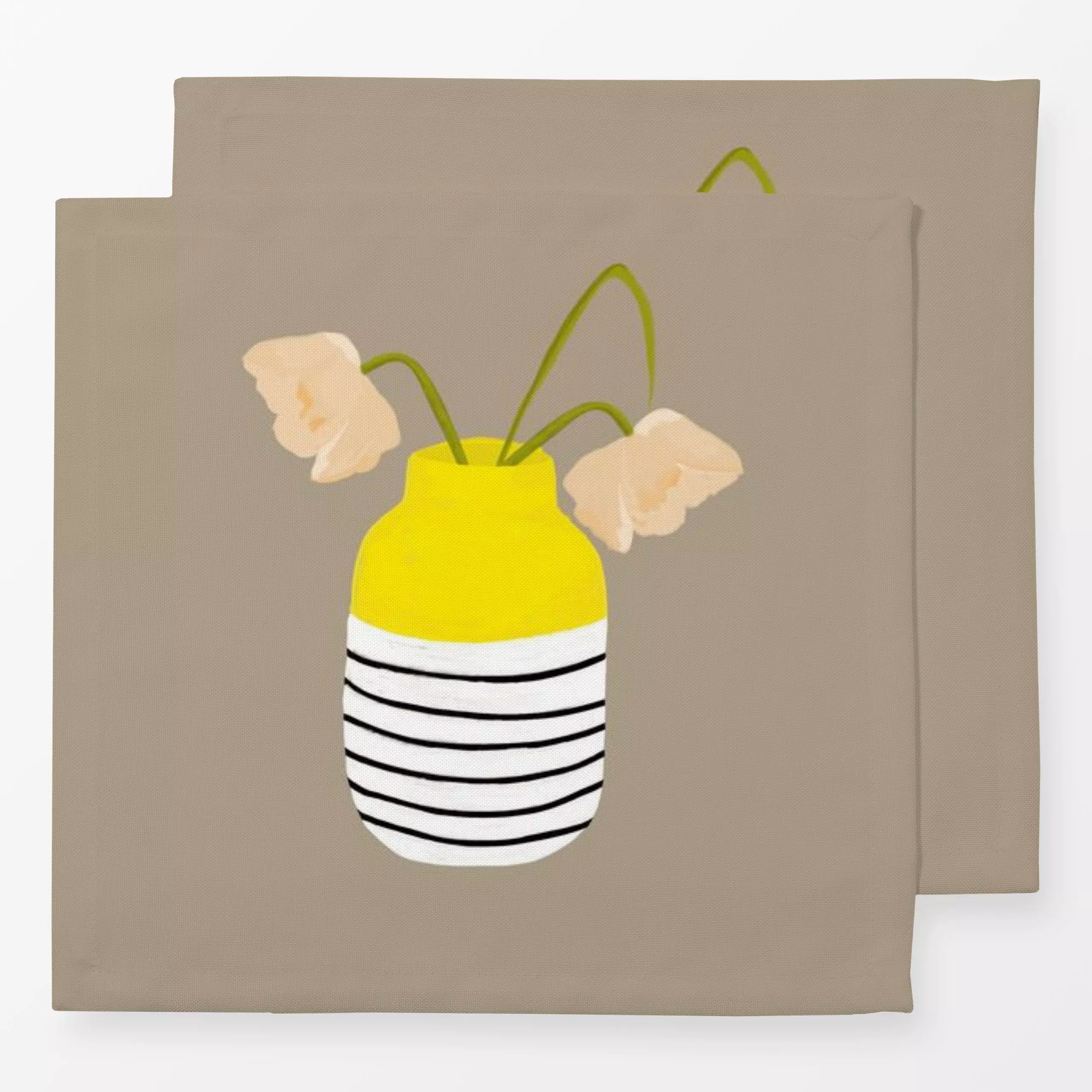 Servietten Mio vaso Stripes - Frühling, Symbole & Muster - von „Ute Arnold"; Streifen, Blumen, Vase, Blumenvase