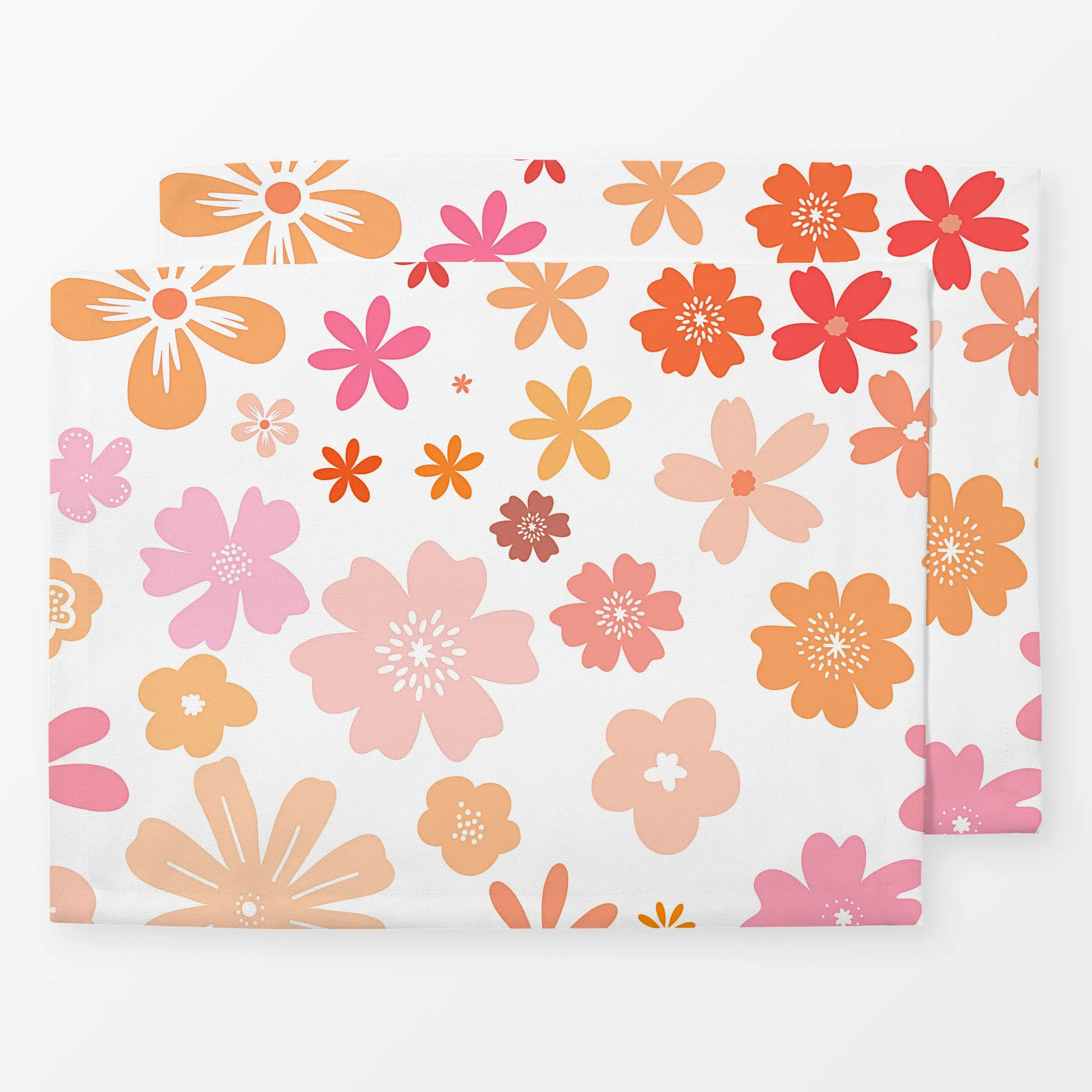 Tischset Happy Summer Flowers - Blumen & Florales, Frühling, Sommer - von „Monika Strigel"; minimal, rosa, Sommerblumen, Sca...