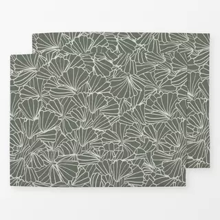 Tischset Muscheln Grün Dunkel