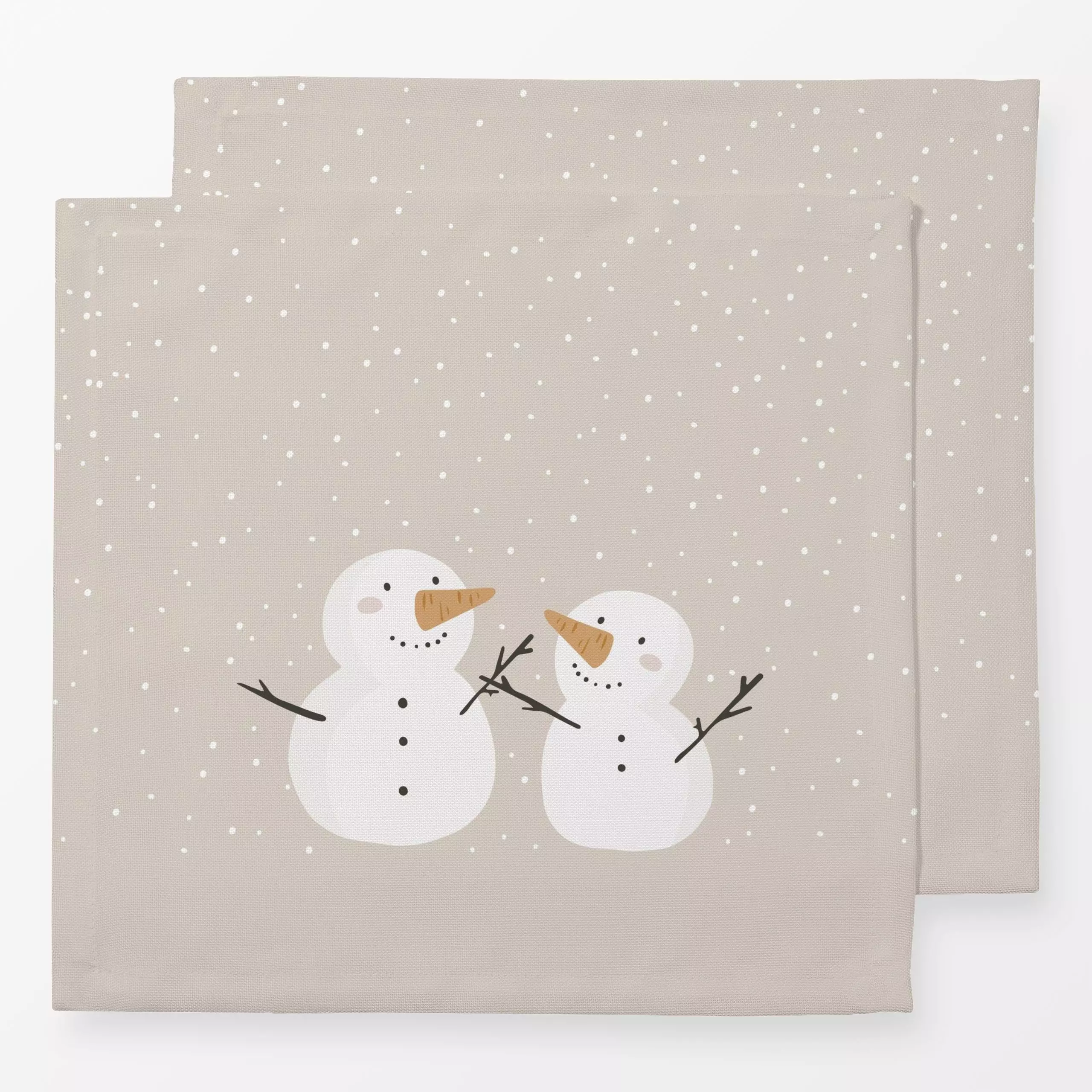 Servietten SCHNEEMANN FREUNDE - Kinderzimmer & Motive für Kinder, Weihnachten, Winter - von „Kruth Design"; Schneeflocken, W...