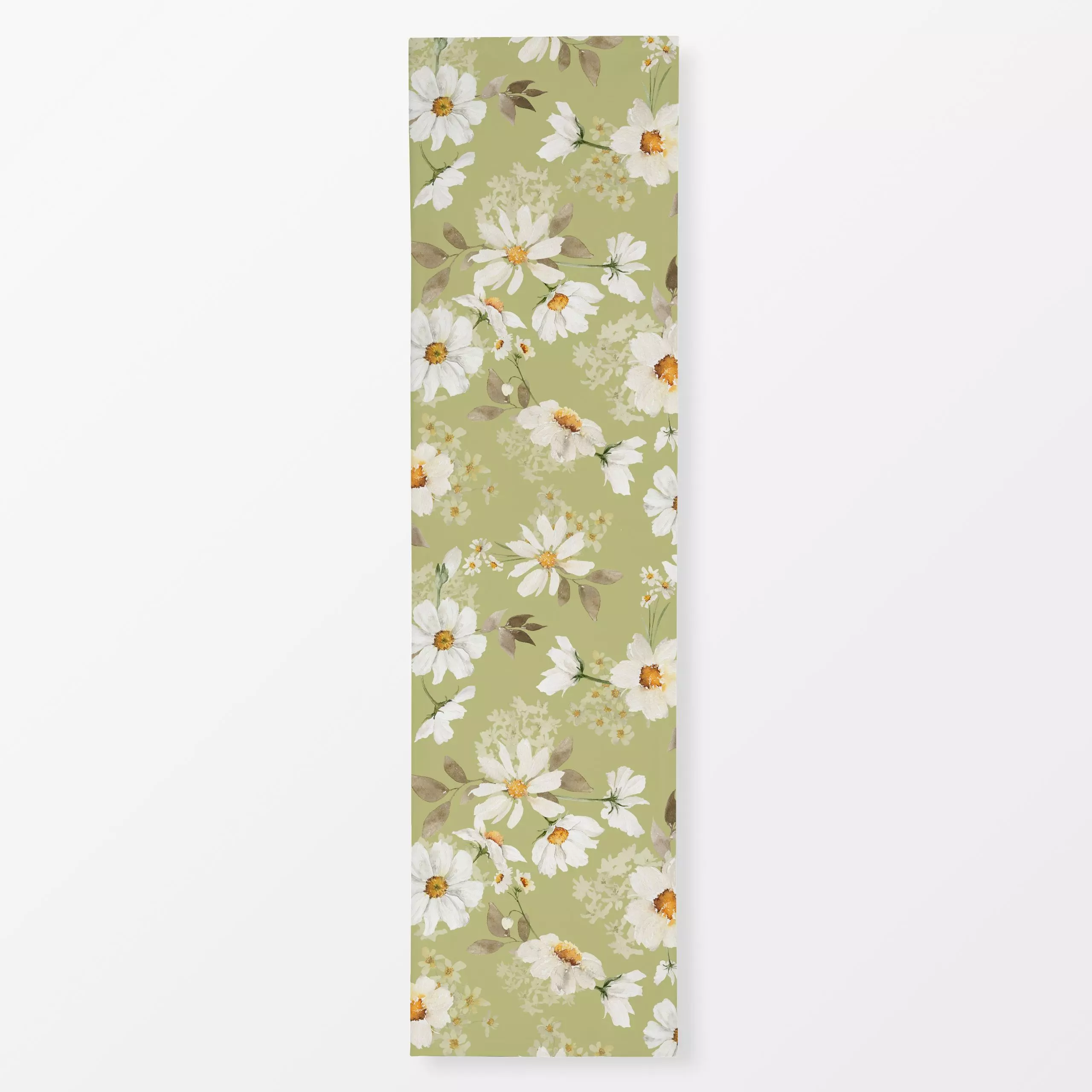 Tischläufer Grüne Margeriten Wiese 2 - Blumen & Florales, Sommer, Pflanzen & Botanik - von „Uta Naumann"; Wasserfarben, Natu...