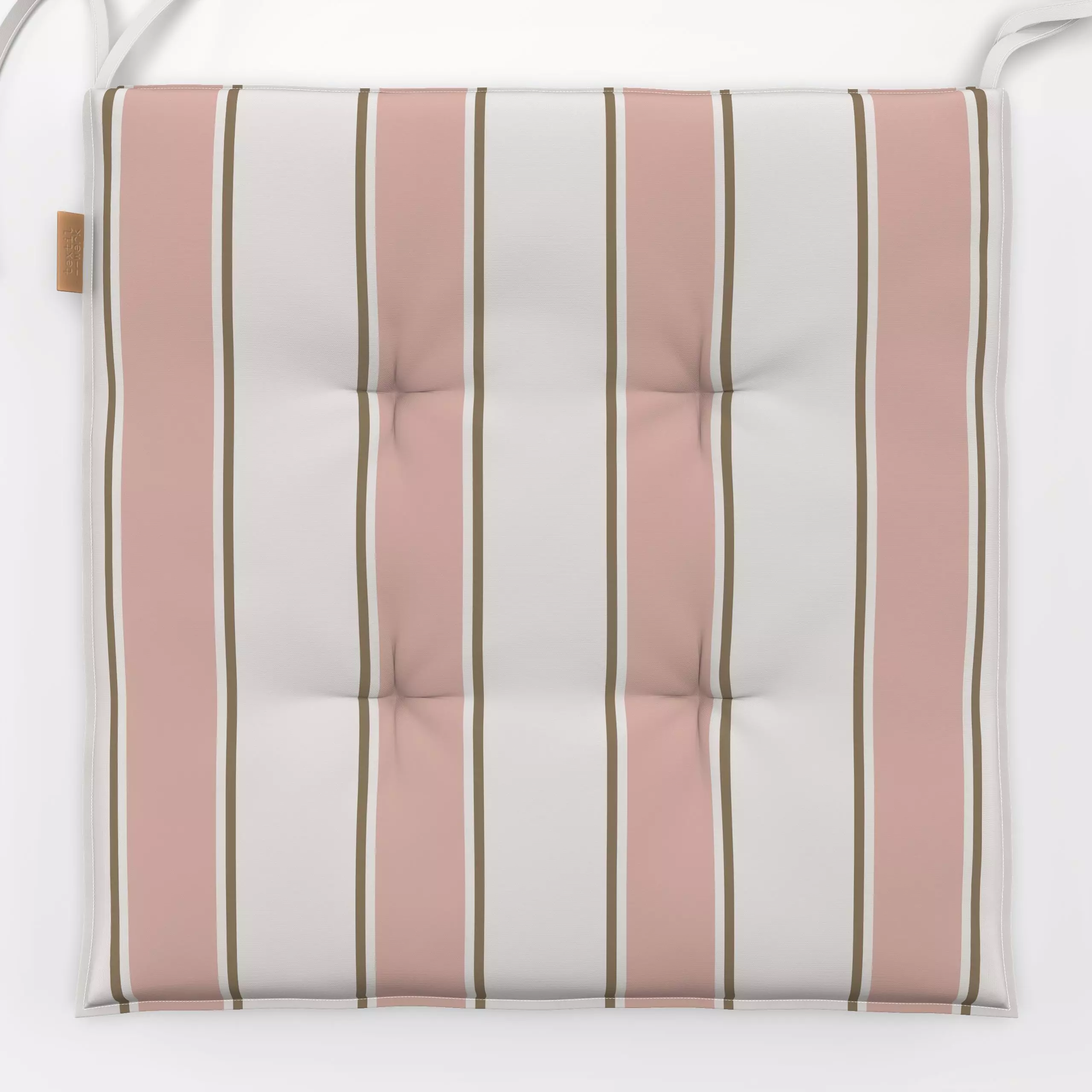 Sitzkissen Mokka-Altrosa Streifen - Symbole & Muster - von „Sara Maria"; Streifen, pink, landhaus, cute, Streifenmuster, som...