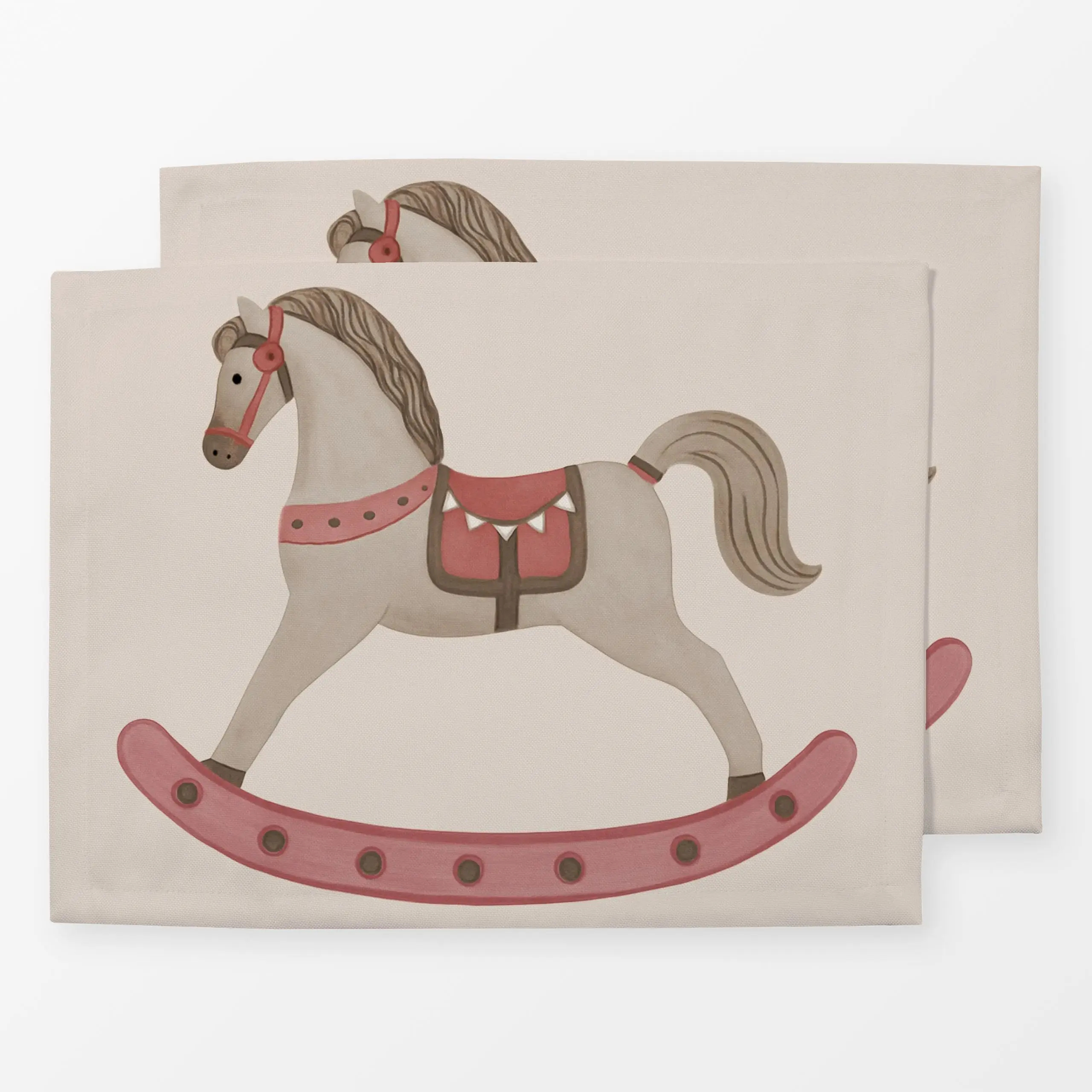 Tischset Schaukelpferd - Kinderzimmer & Motive für Kinder, Weihnachten - von „Studio Kesse"; Pferde, Weihnachten, Kinderzimm...