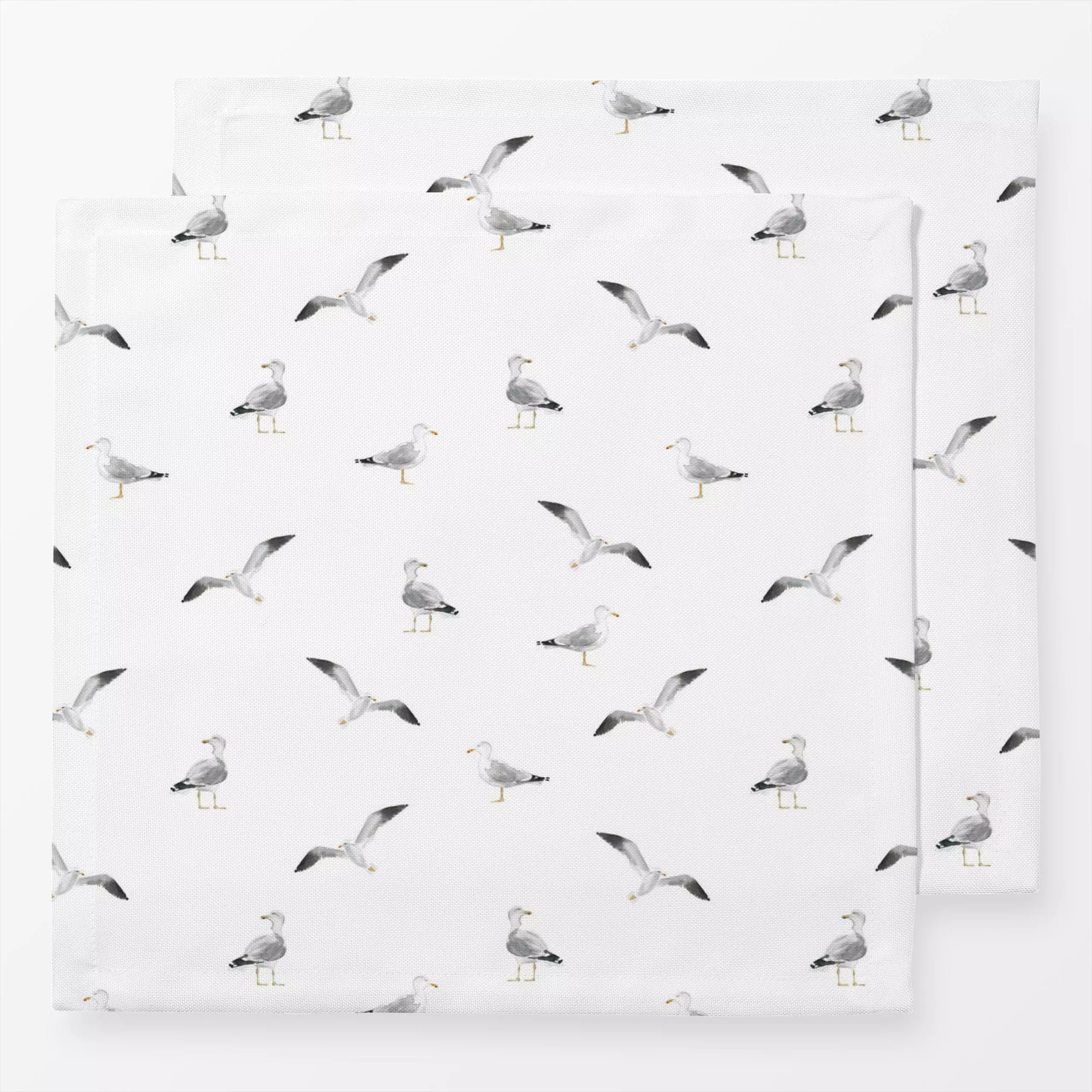 Servietten Möwen - Tiere - von „Katrin Graff"; Muster, Wasser, skandinavisch, Vogel, Tiere, Urlaub, maritim, moewe, ostsee, ...