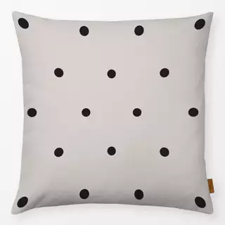 Kissen greige & black dots
