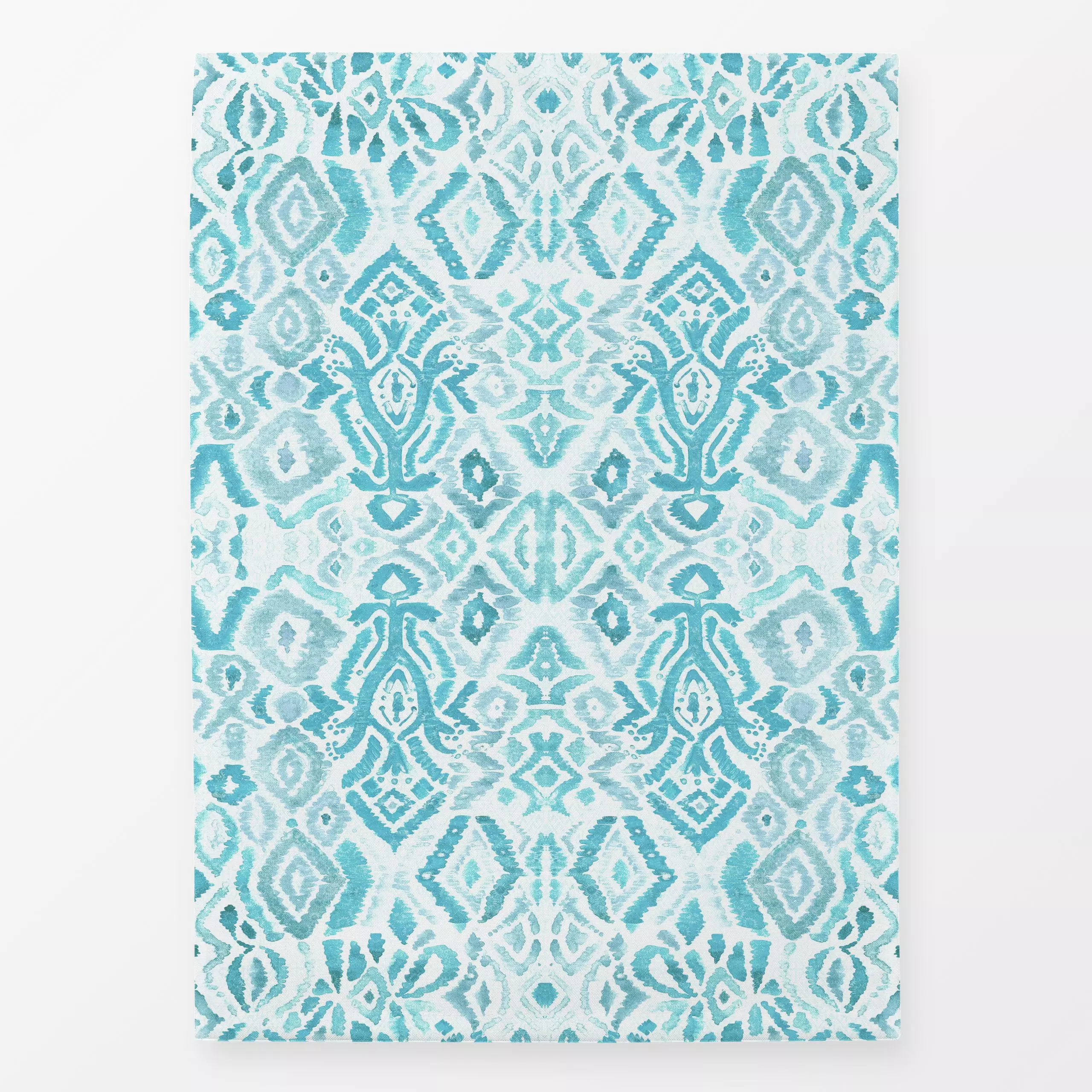 Geschirrtücher Boho Ikat türkis - Sommer, Symbole & Muster - von „Bloomery Decor"; boho, hippie, Muster, Ethno, ikat, Sommer...