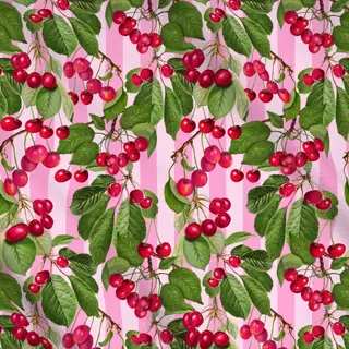 Meterware Summer Cherries Pink