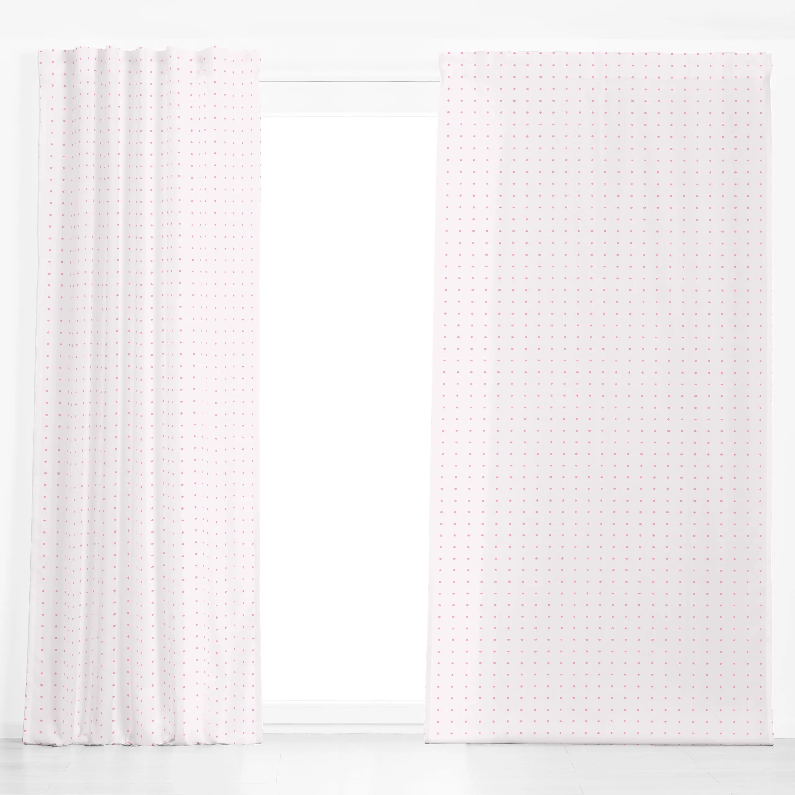 Dekovorhang Polkadots Raster Pink - Symbole & Muster - von „Sophie Augustin Illustration"; Punkte, Retro, Dots, gepunktet, P...