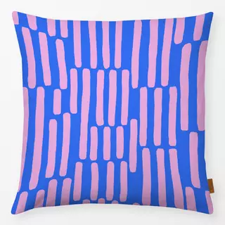 Kissen Pinselstriche rosa blau
