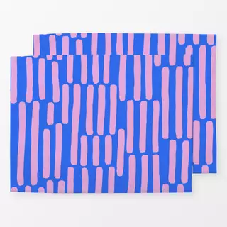 Tischset Pinselstriche rosa blau