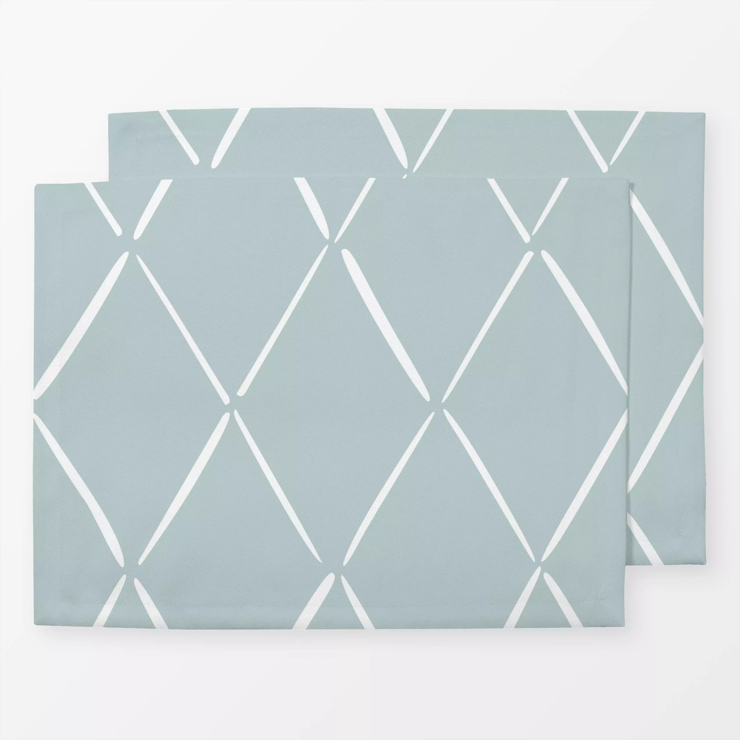 Tischset Rauten mint - Sommer, Symbole & Muster - von „Katrin Graff"; boho, minimal, Geometrisch, Minimalismus, Sommer, Scan...