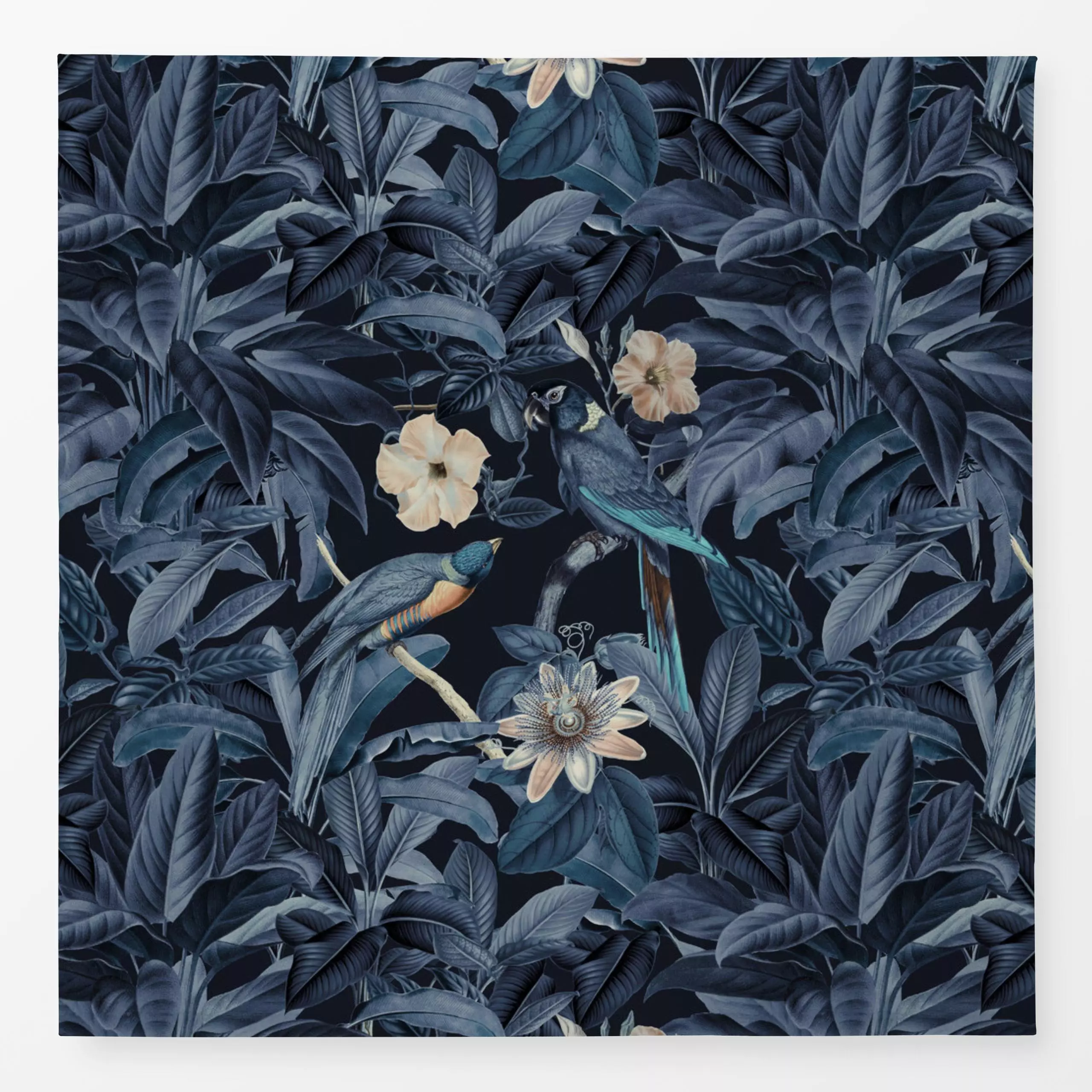 Tischdecke Exotische Vögel im Regenwald - Blumen & Florales, Natur & Landschaft, Tiere - von „Andrea Haase"; Palmen, Vogel, ...