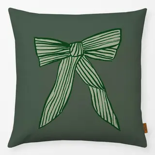Kissen Schleife dunkelgrün