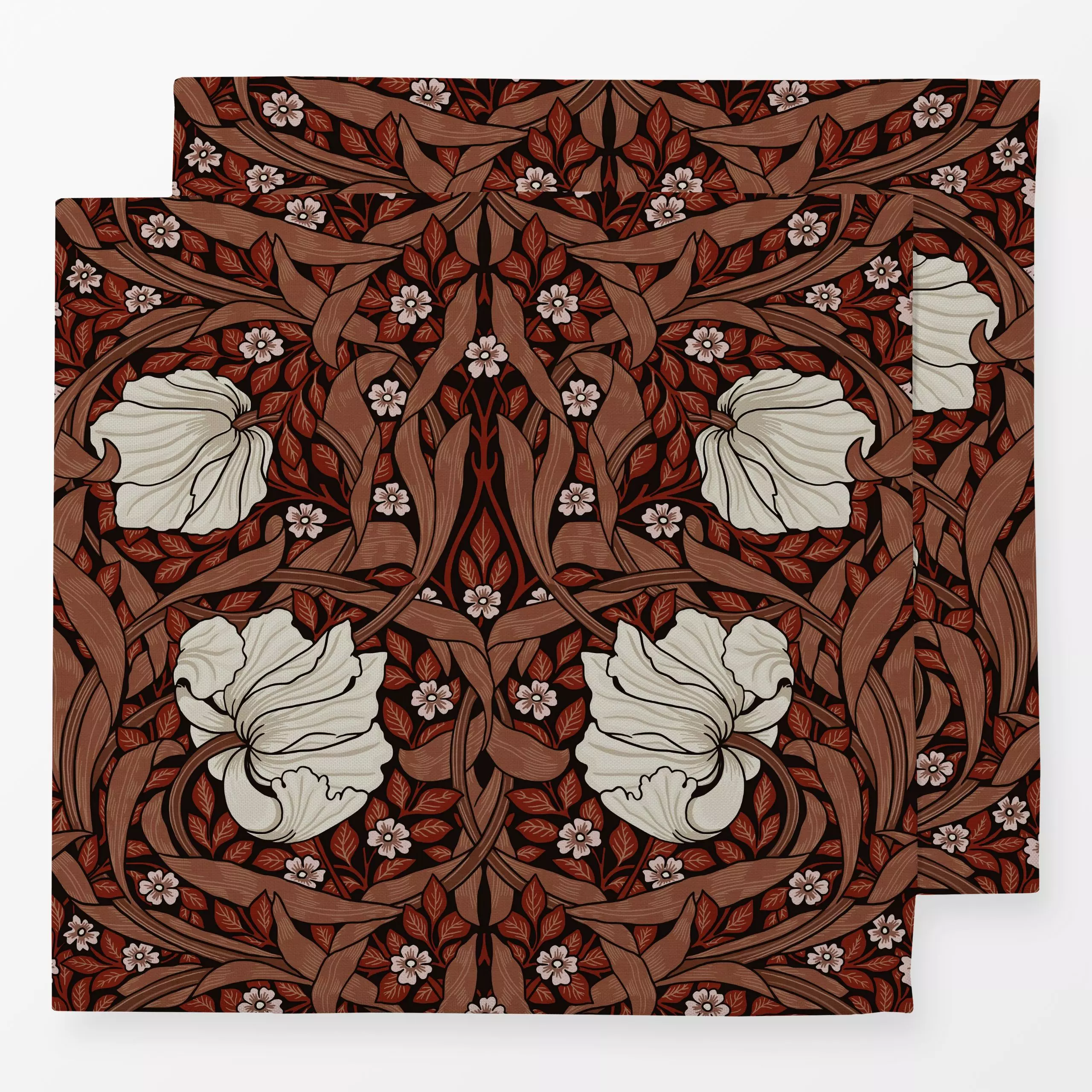 Servietten Mocca Pimpernel -Morris - Symbole & Muster, Pflanzen & Botanik, Retro & Vintage - von „Uta Naumann"; Elegant, kla...