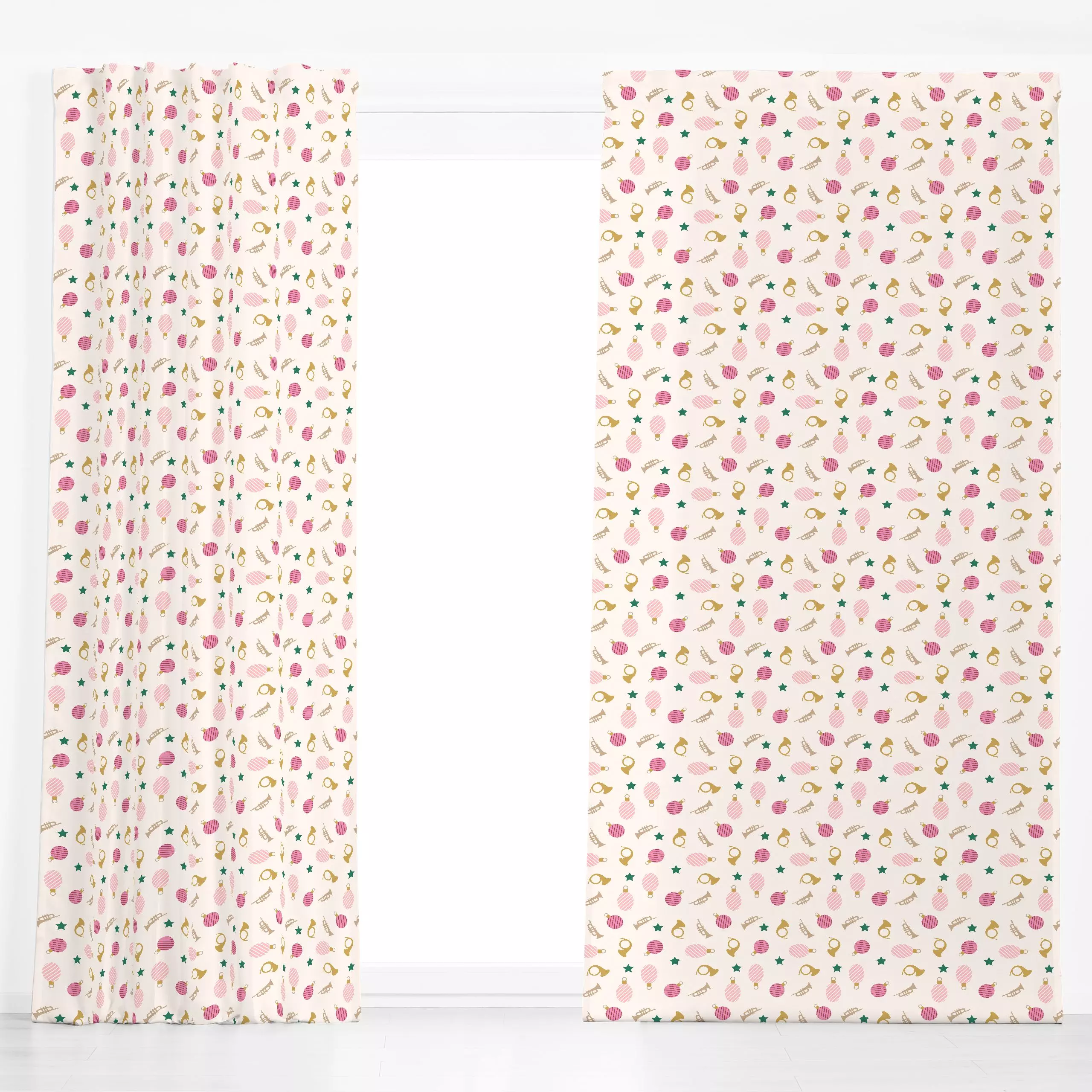 Dekovorhang Kugel Rosa Pattern - Weihnachten, Symbole & Muster, Anlässe - von „Jana Moßmann"; Merry Christmas, Sterne, Weihn...