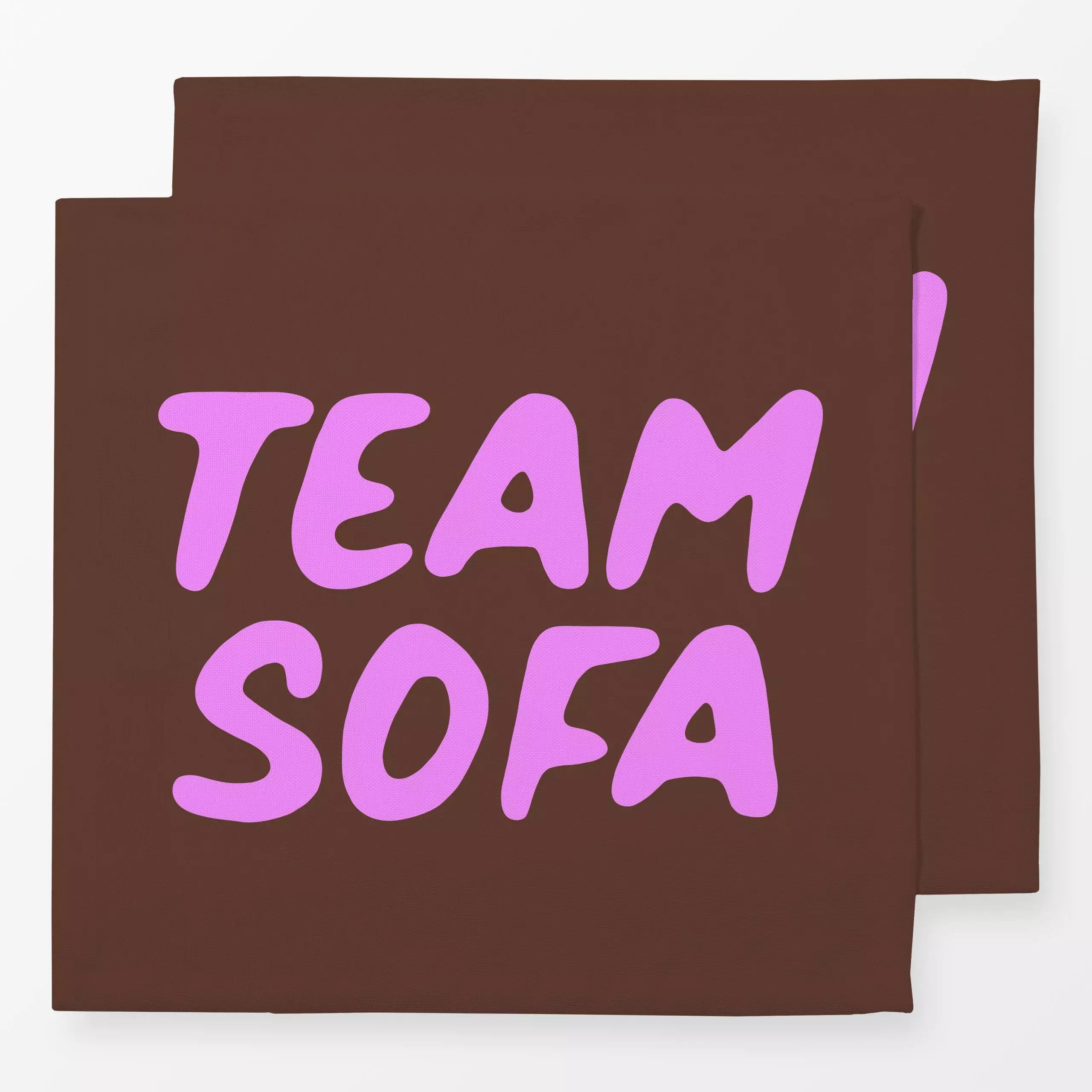 Servietten Team Sofa braun pink - Herbst, Sprüche & Schriftzüge, Winter - von „Studio Kesse"