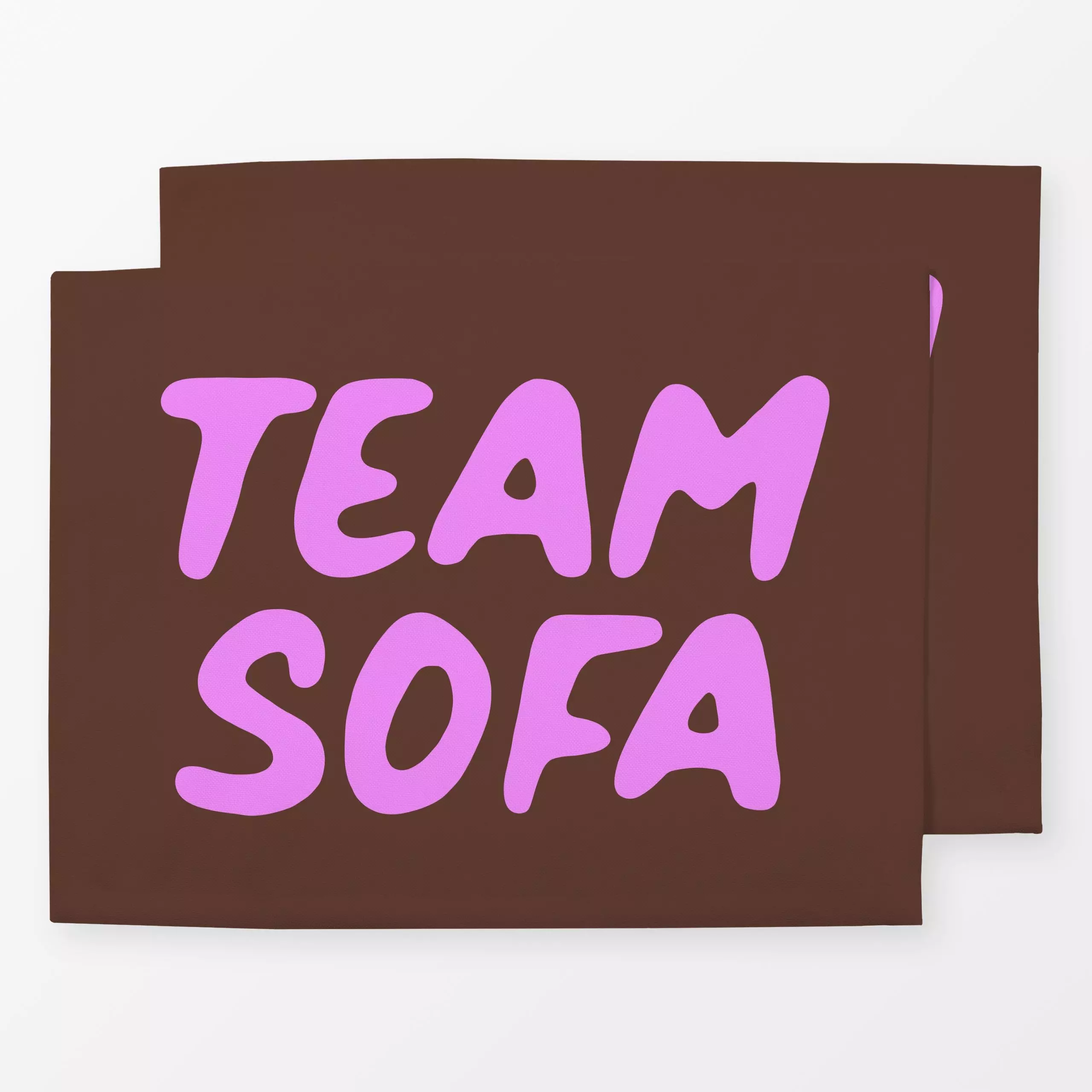 Tischset Team Sofa braun pink - Herbst, Sprüche & Schriftzüge, Winter - von „Studio Kesse"