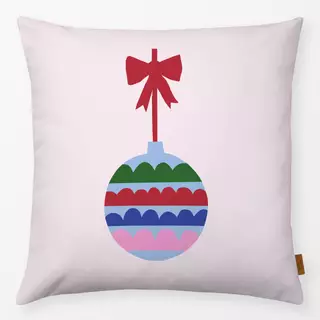 Kissen Christbaumkugel auf  hellrosa