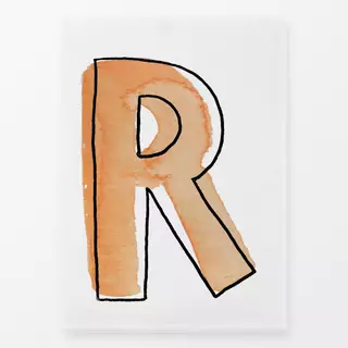 Geschirrtuch R Buchstabe orange