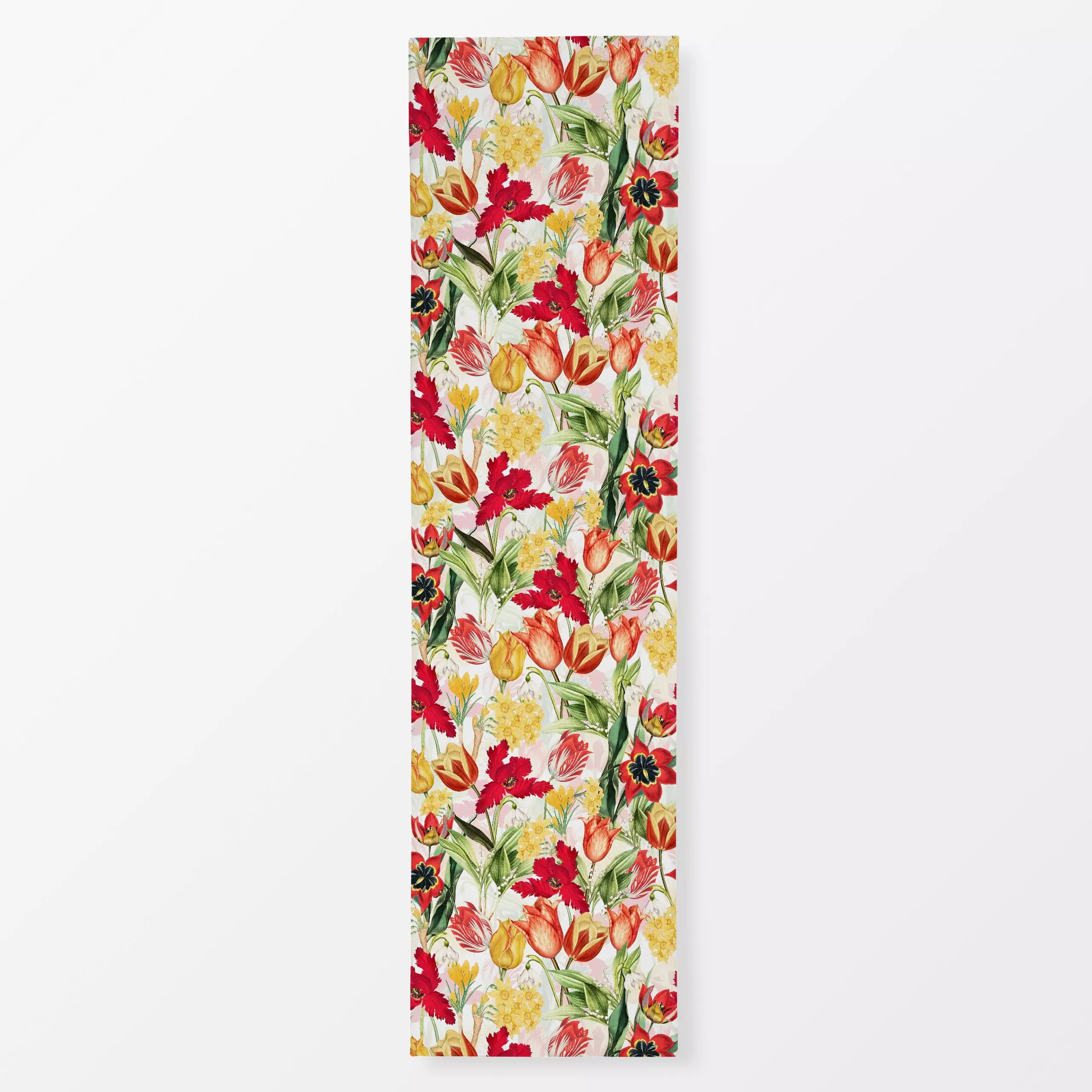 Tischläufer Bunte Frühlingswiese 1 - Blumen & Florales, Retro & Vintage - von „Uta Naumann"; Muster, Blumen, Garten, Tulpen,...