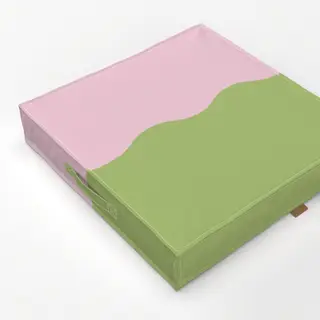 Bodenkissen Colour Block Wave Rosa Grün