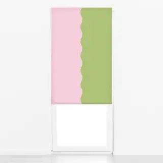 Raffrollo Colour Block Wave Rosa Grün