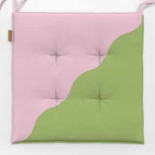 Sitzkissen Colour Block Wave Rosa Grün
