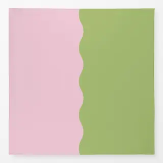 Tischdecke Colour Block Wave Rosa Grün