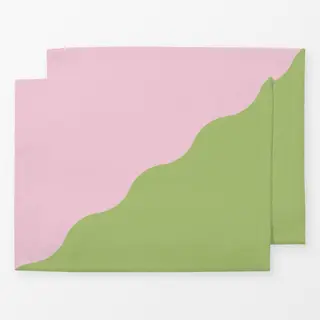 Tischset Colour Block Wave Rosa Grün