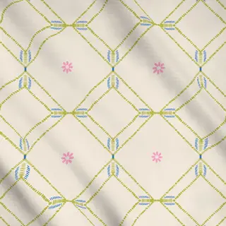 Meterware Diamond Floral Tile green