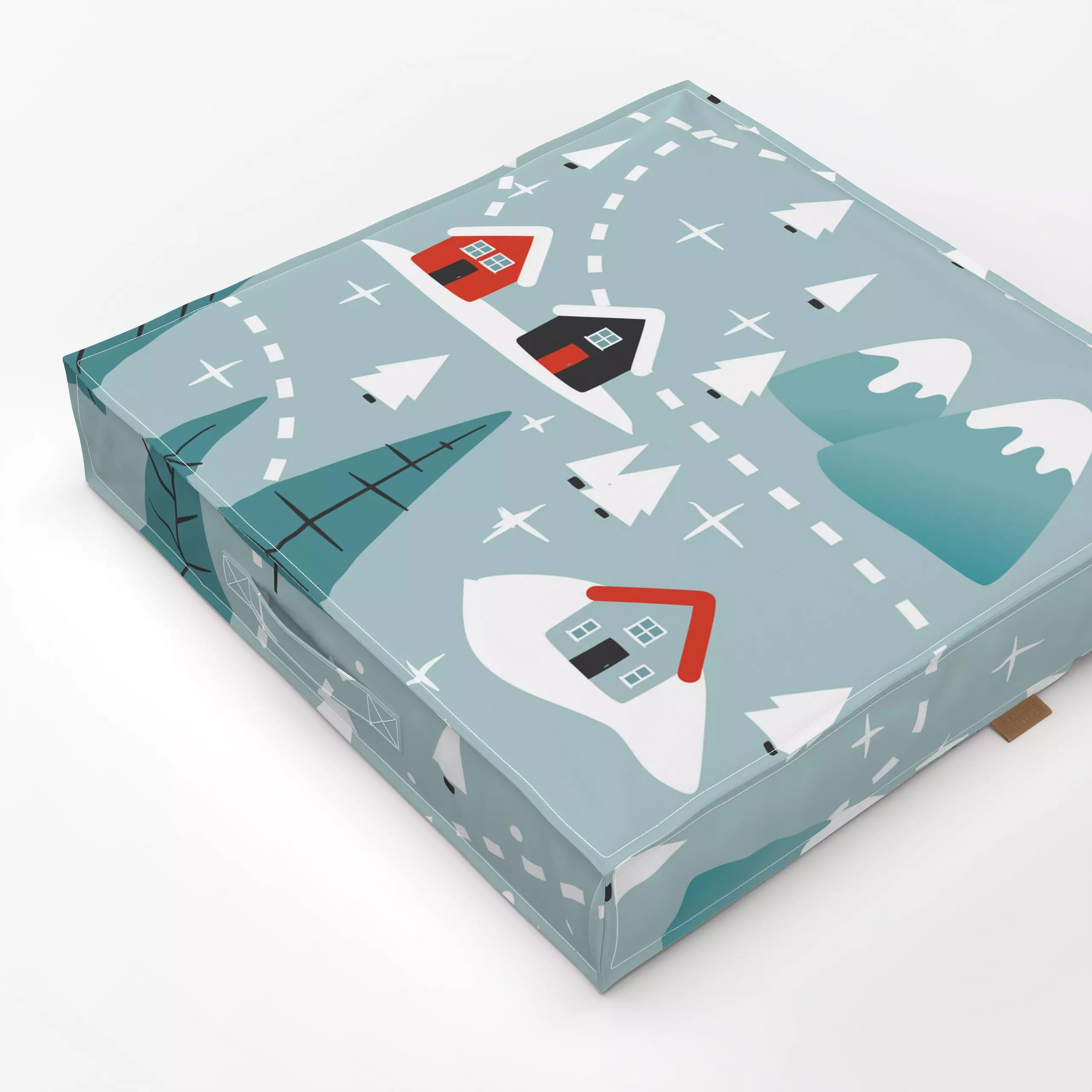 Bodenkissen Holy Jolly Christmas Winter - Natur & Landschaft, Weihnachten - von „Heyduda“; Kinder, Tanne, Hygge, Tannenbaum,...