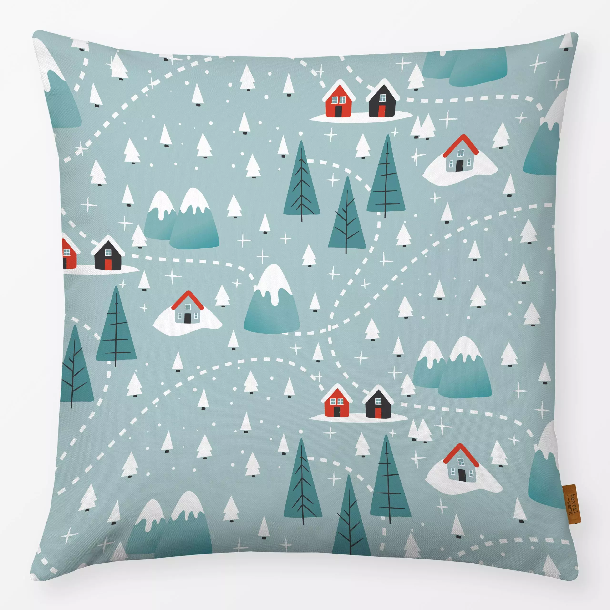 Kissen Holy Jolly Christmas Winter - Natur & Landschaft, Weihnachten - von „Heyduda"; Kinder, Tanne, Hygge, Tannenbaum, Wint...