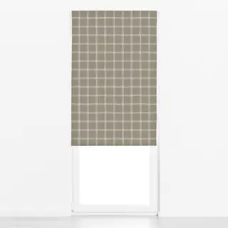 Raffrollo Karo Grid Muster Beige Grün