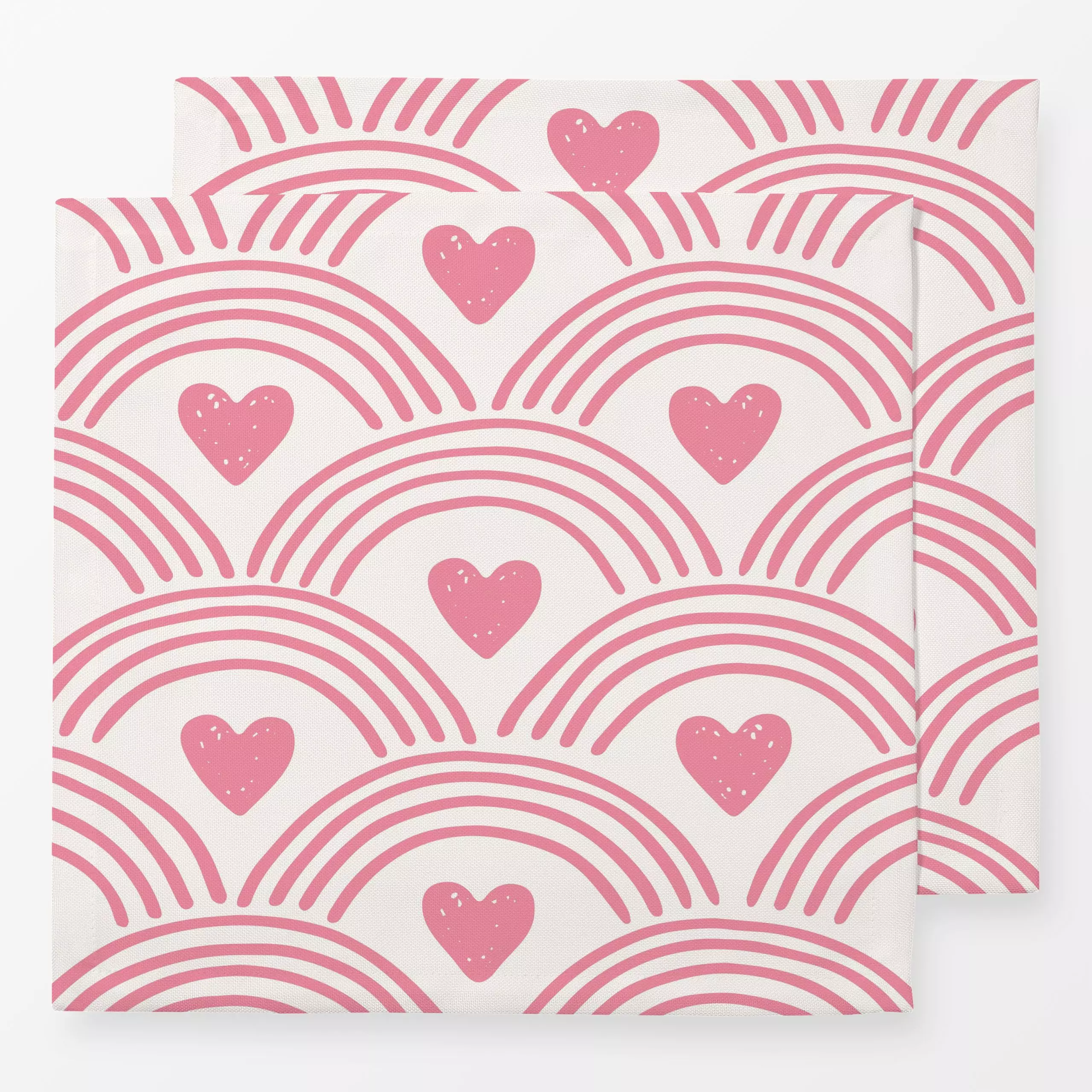 Servietten Scallop beige pink - Kinderzimmer & Motive für Kinder, Liebe, Romantik & Pride - von „Kathrin Woo"; Kinder, Herze...