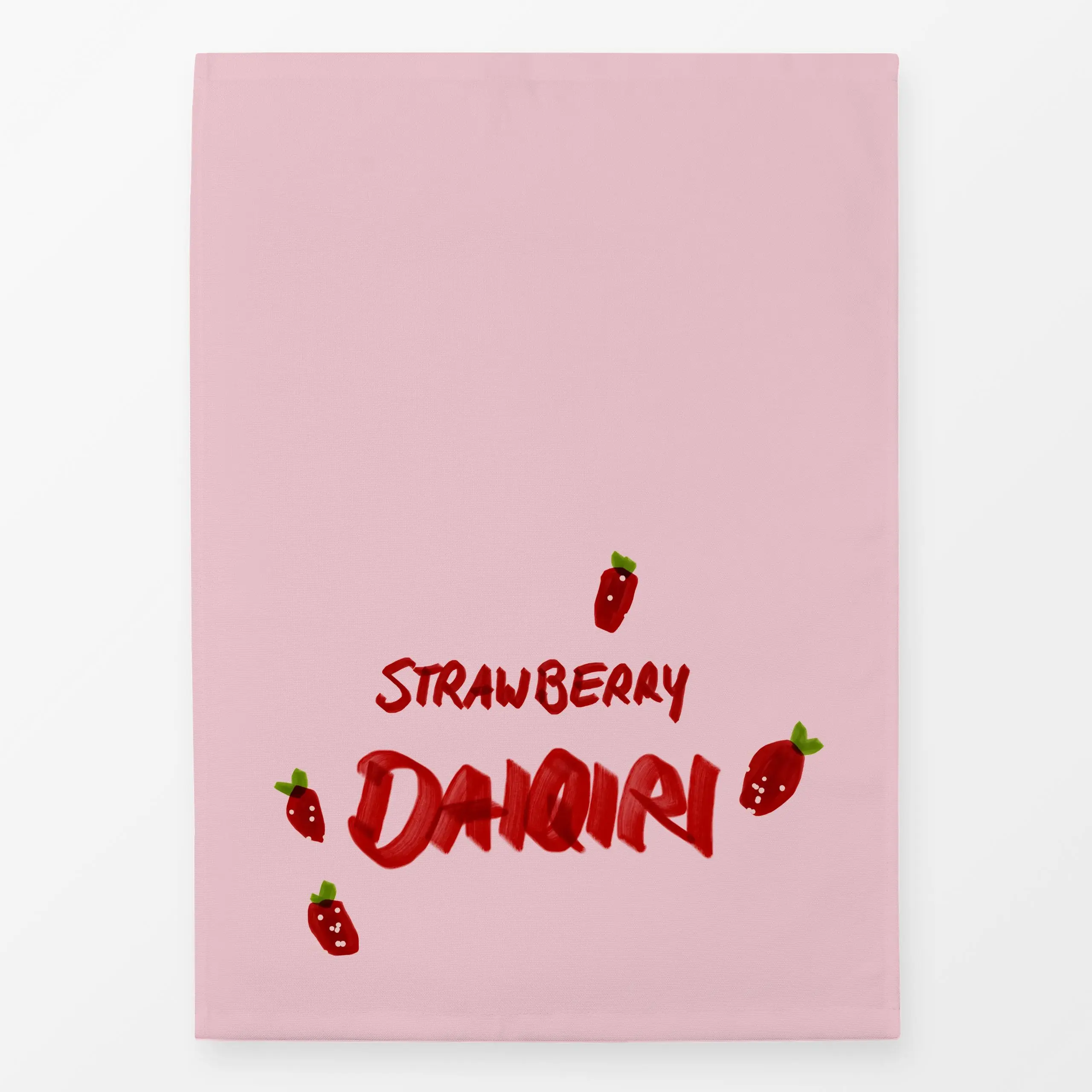 Geschirrtücher Daiquiri Typo & Erdbeere - Sprüche & Schriftzüge, Küche, Essen & Trinken, Früchte - von „Sophie Augustin Illu...