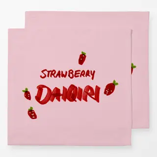 Servietten Daiquiri Typo & Erdbeere