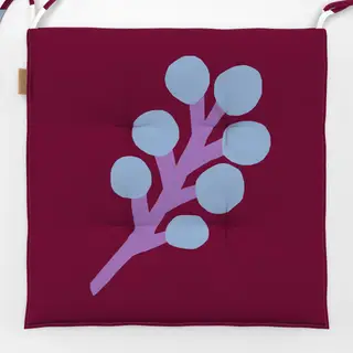 Sitzkissen Zweig burgundy hellblau