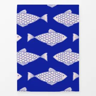 Geschirrtücher Coastal summer Sardinen blau