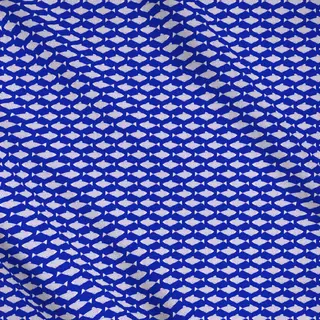 Meterware Coastal summer Sardinen blau