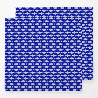 Servietten Coastal summer Sardinen blau