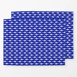 Tischset Coastal summer Sardinen blau
