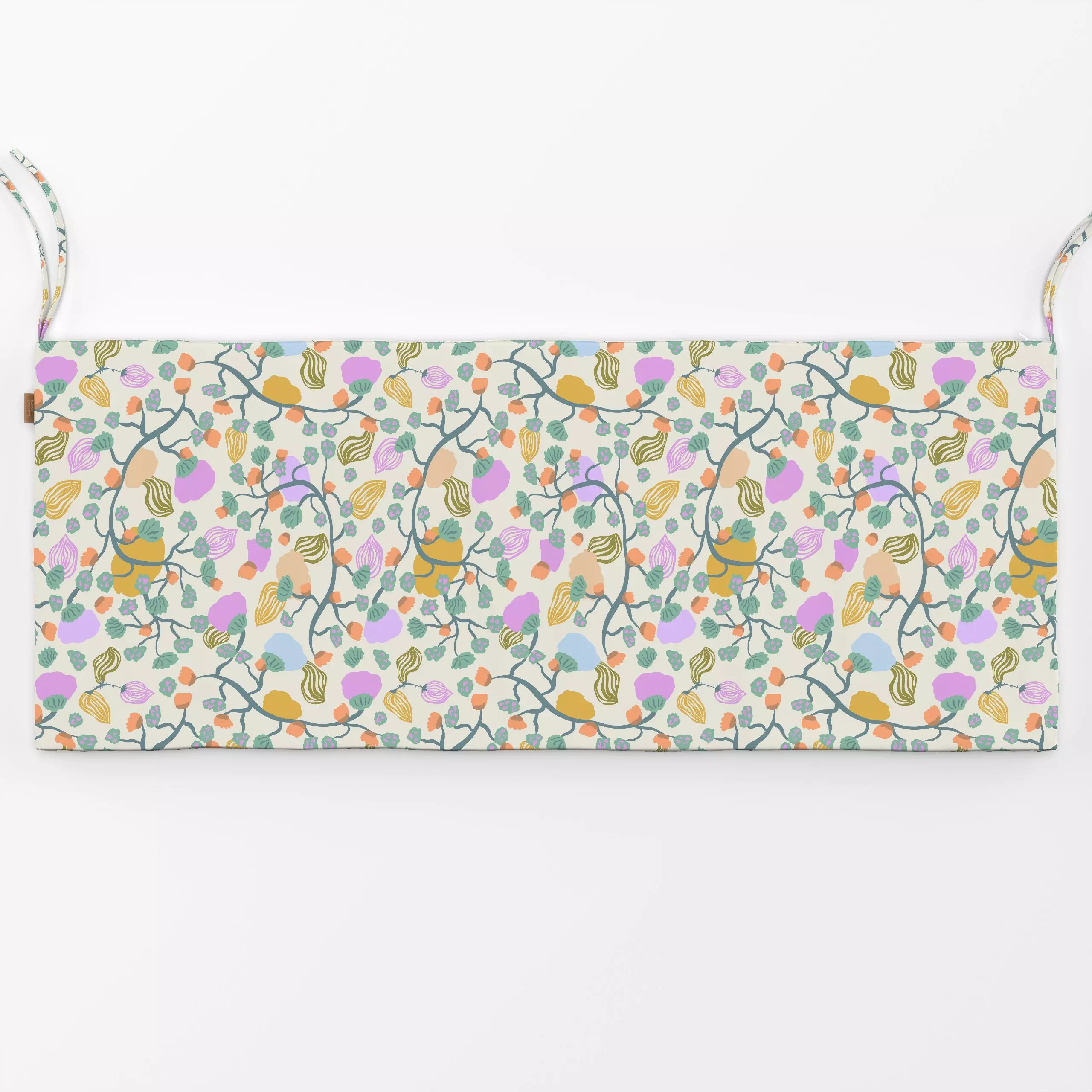 Bankauflage Hidden Garden Blossoms Pastel - Blumen & Florales, Symbole & Muster - von „Patries Elisabeth"; boho, Orange, pin...