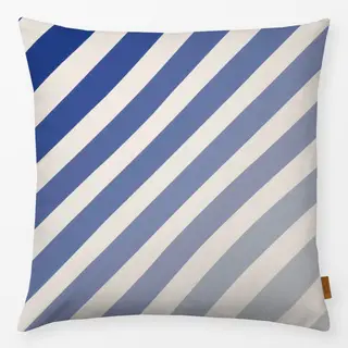 Kissen Gradient Streifen Blau Beige