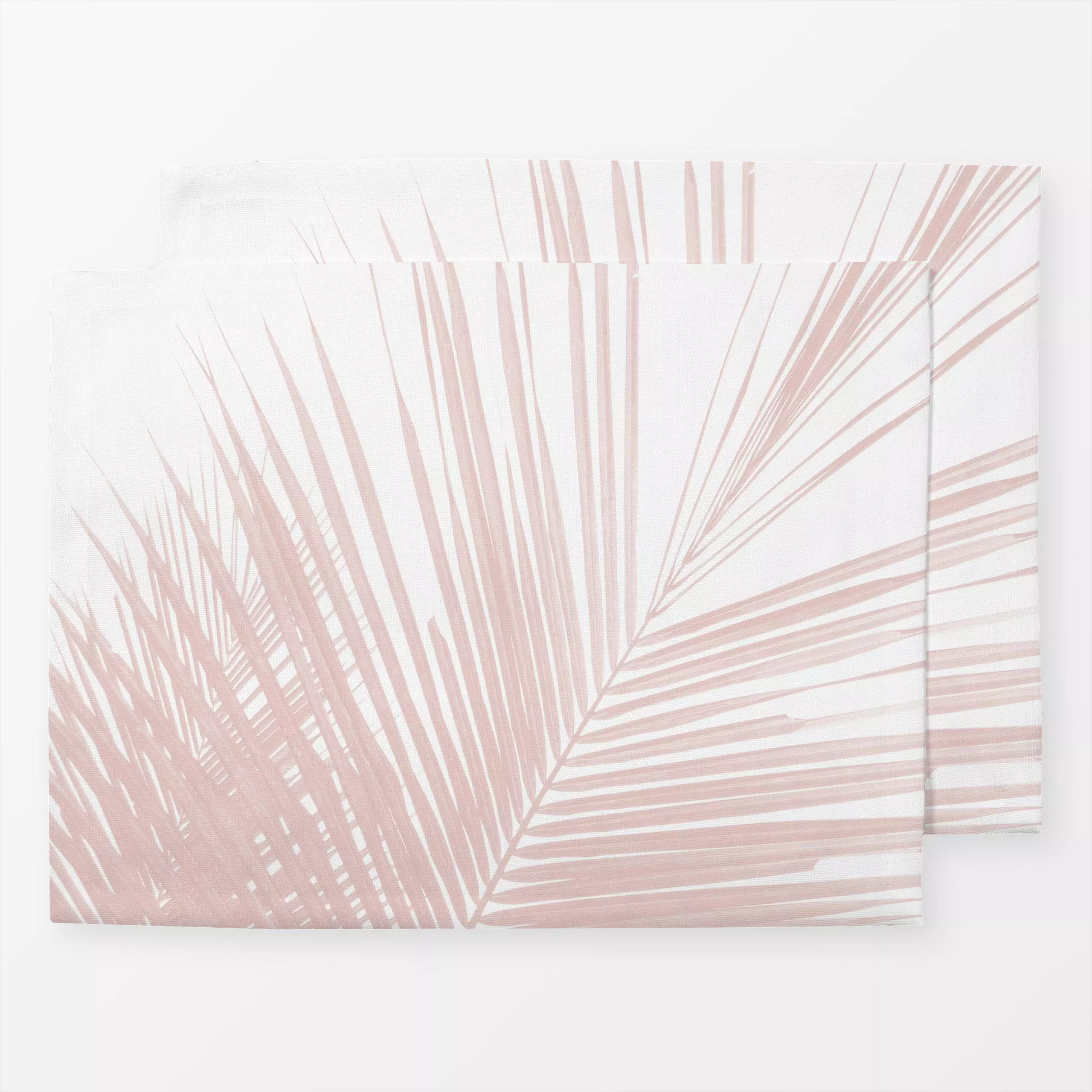 Tischset Minimalist Pink Palmenblatt, Blumen, tropisch, gemustert, von Bloomery Decor