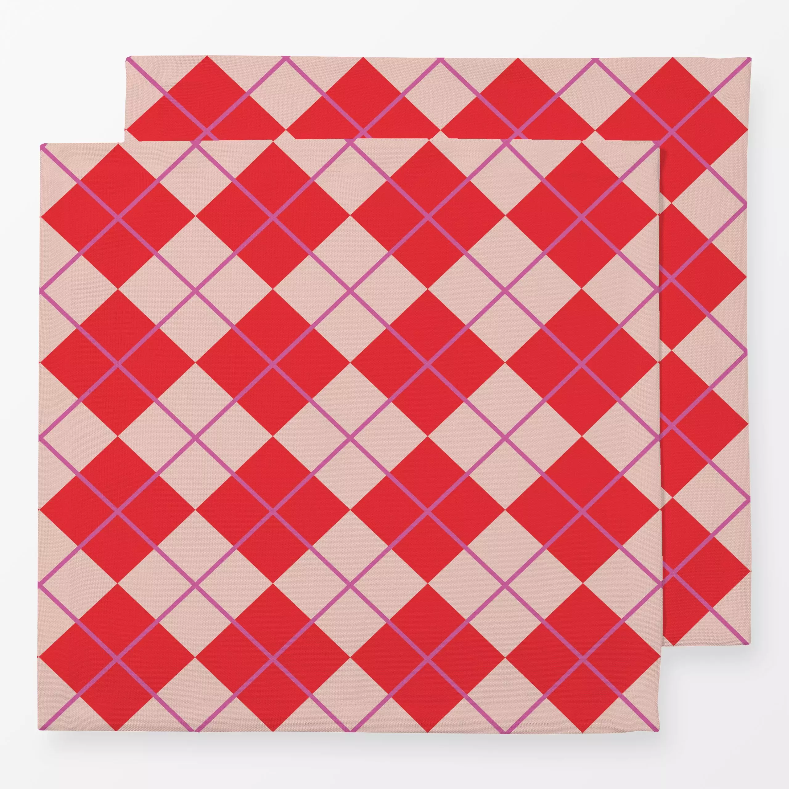 Servietten Argyle - Symbole & Muster - von „Julia Schumacher"; Winter, Karo, pink, Karos, kariert, colorful, juliaschumacher...