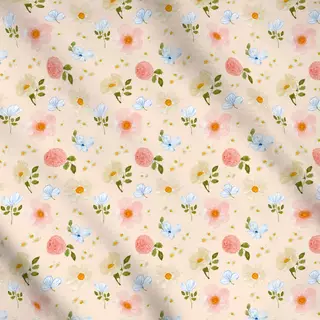 Meterware Summer Vibes pastell flowers