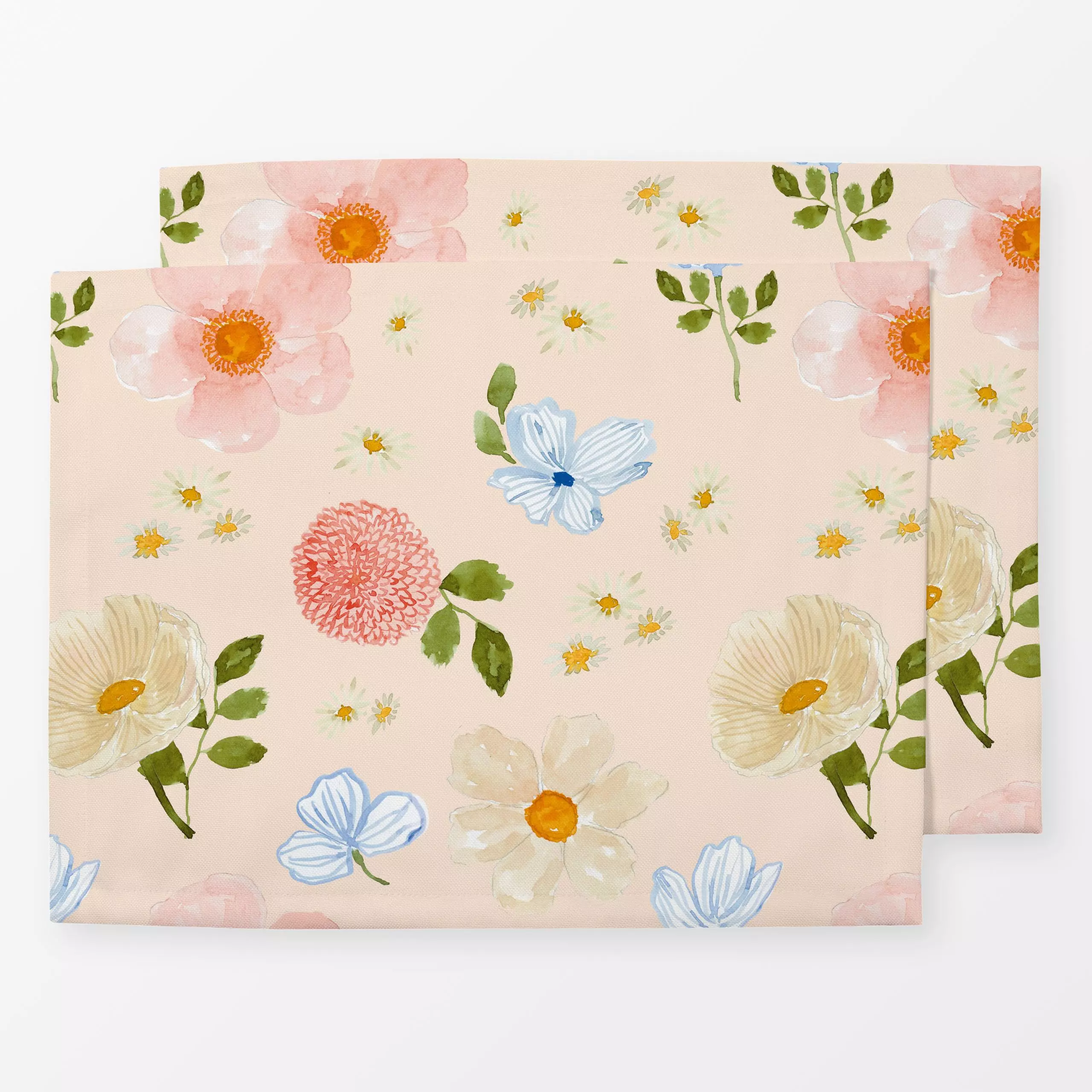 Tischset Summer Vibes pastell flowers, Blumen, von Lena Yokota