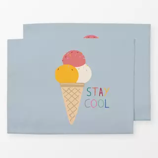 Tischset Stay Cool Icecream - blau