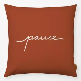 Kissen Pause Play Wendekissen Braun
