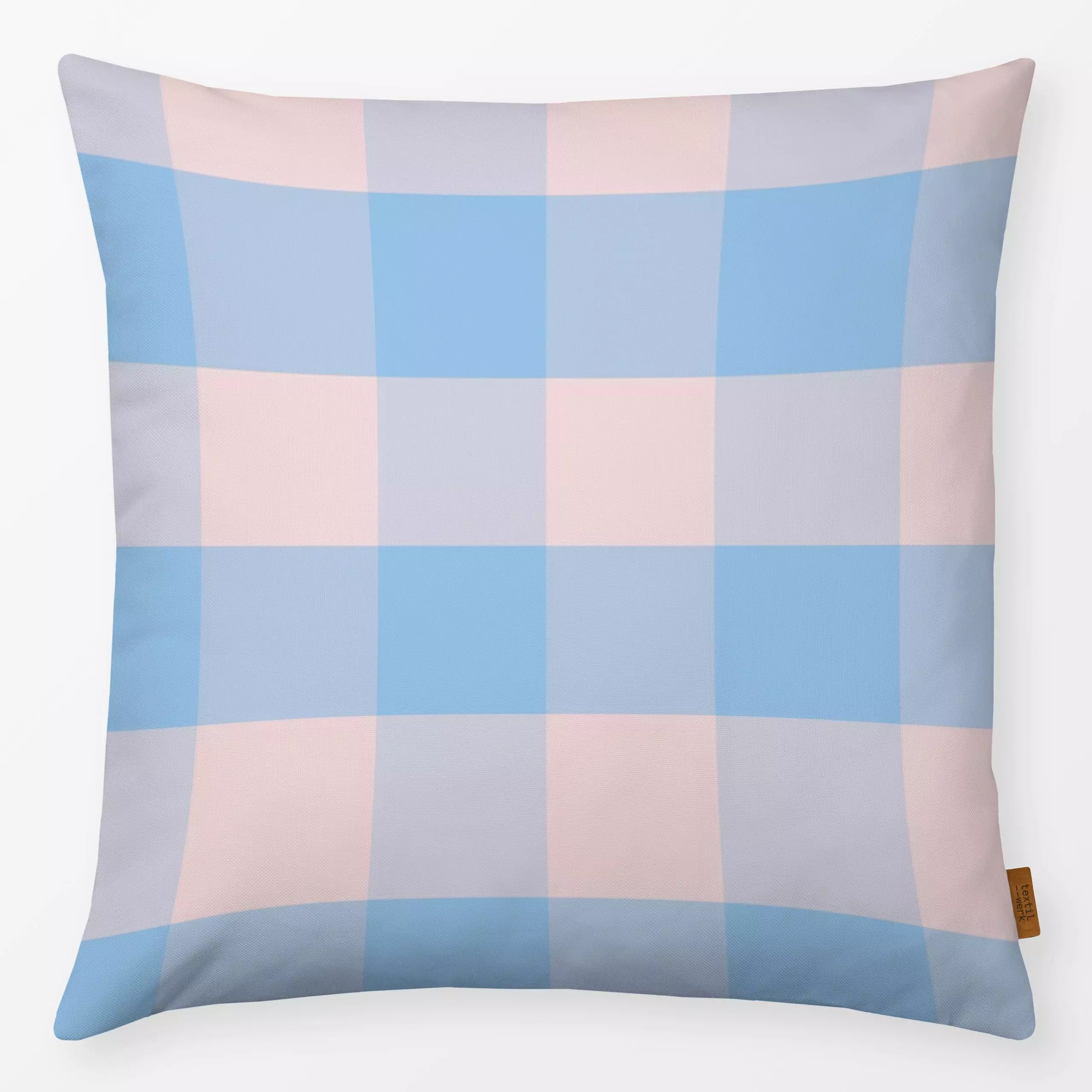 Kissen Karo Hellblau - Kinderzimmer & Motive für Kinder, Symbole & Muster - von „Studio ROSAGRAU"; Streifen, rosa, altrosa, ...